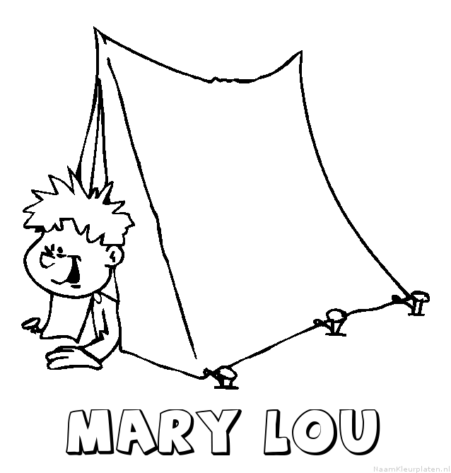 Mary lou kamperen kleurplaat